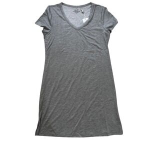Lusome Women Gray V Neck Short Sleeve Nightgown Size S/P Modal Blend